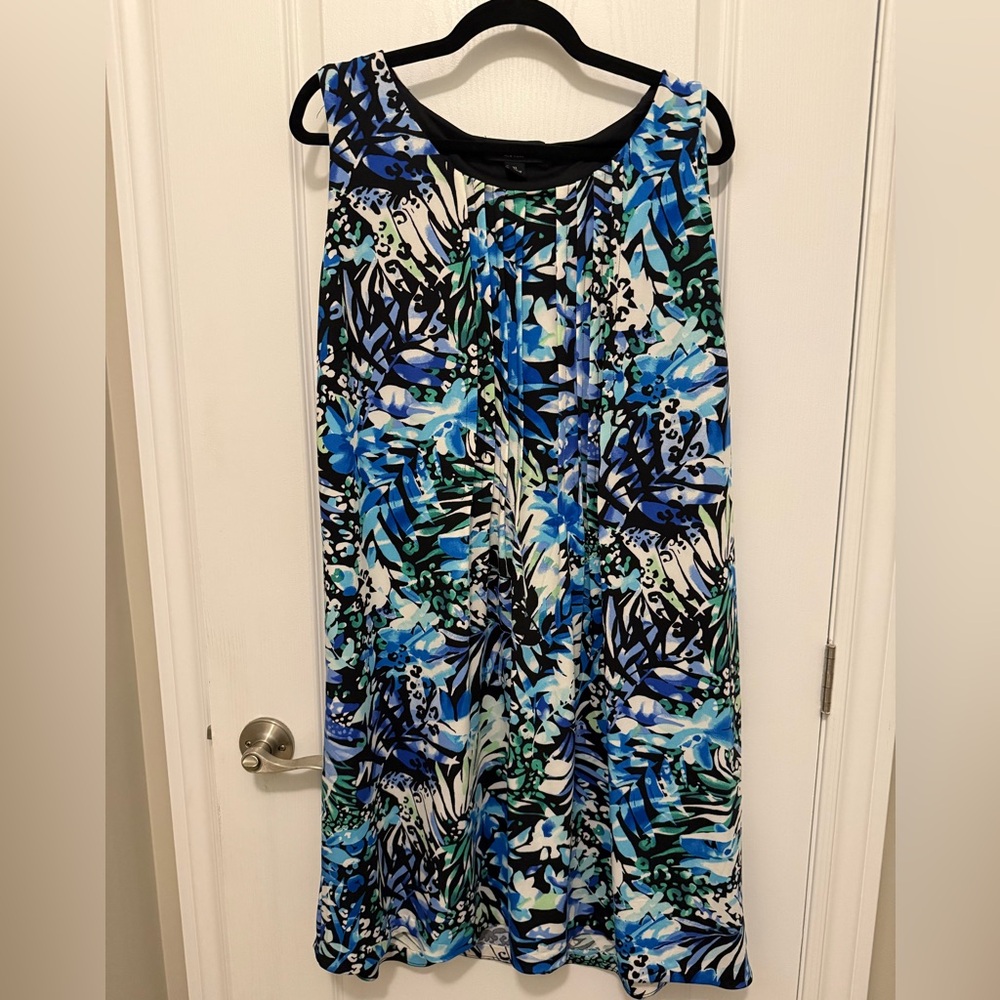 Perceptions Black and Green Patterned Dress